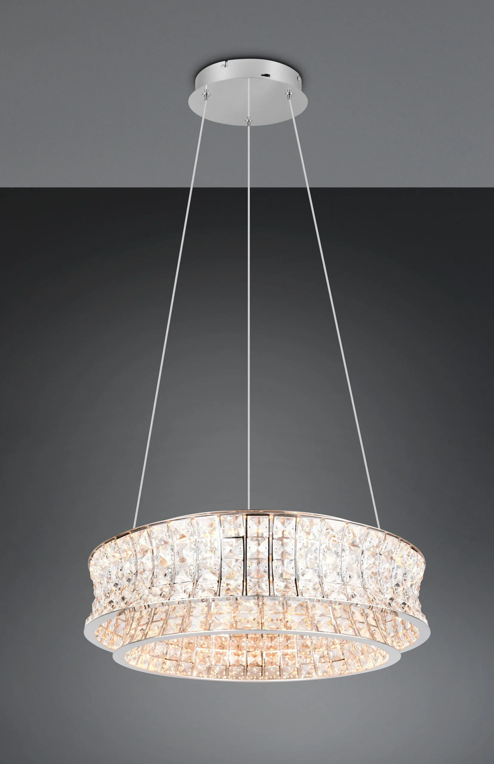Lámpara colgante Trio Zevion dorado mate Ø60cm 2300+3000+4000K 50W 334730106
