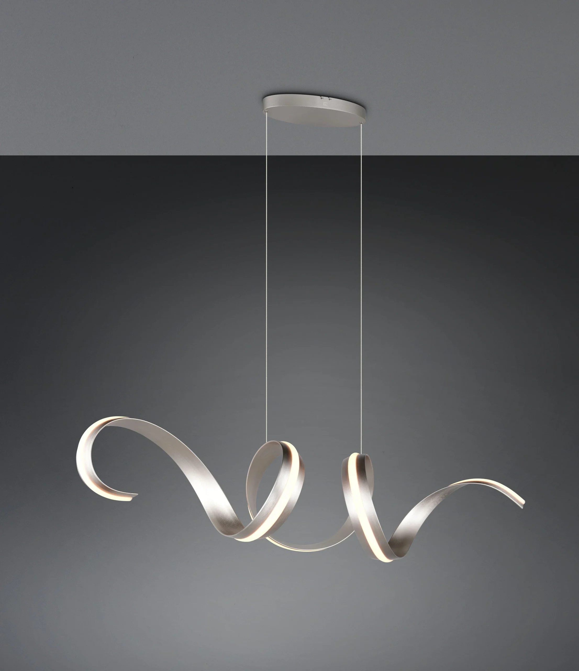 Lámpara colgante Trio Cisenna níquel mate 2000-4000K regulable 150x200cm 80W 336119107