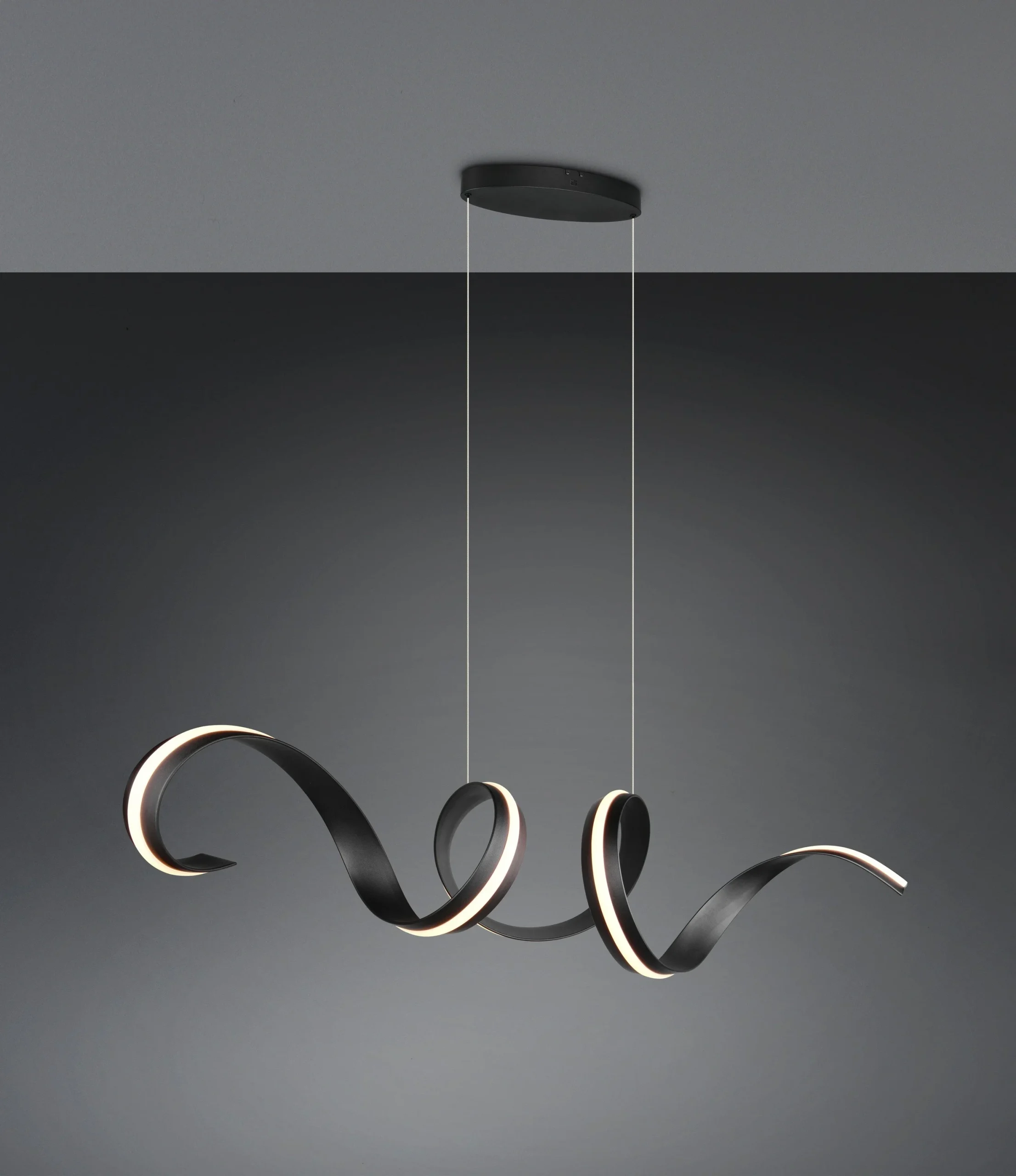 Lámpara colgante Trio Cisenna negro mate 2000-4000K regulable 150x200cm 80W 336119132