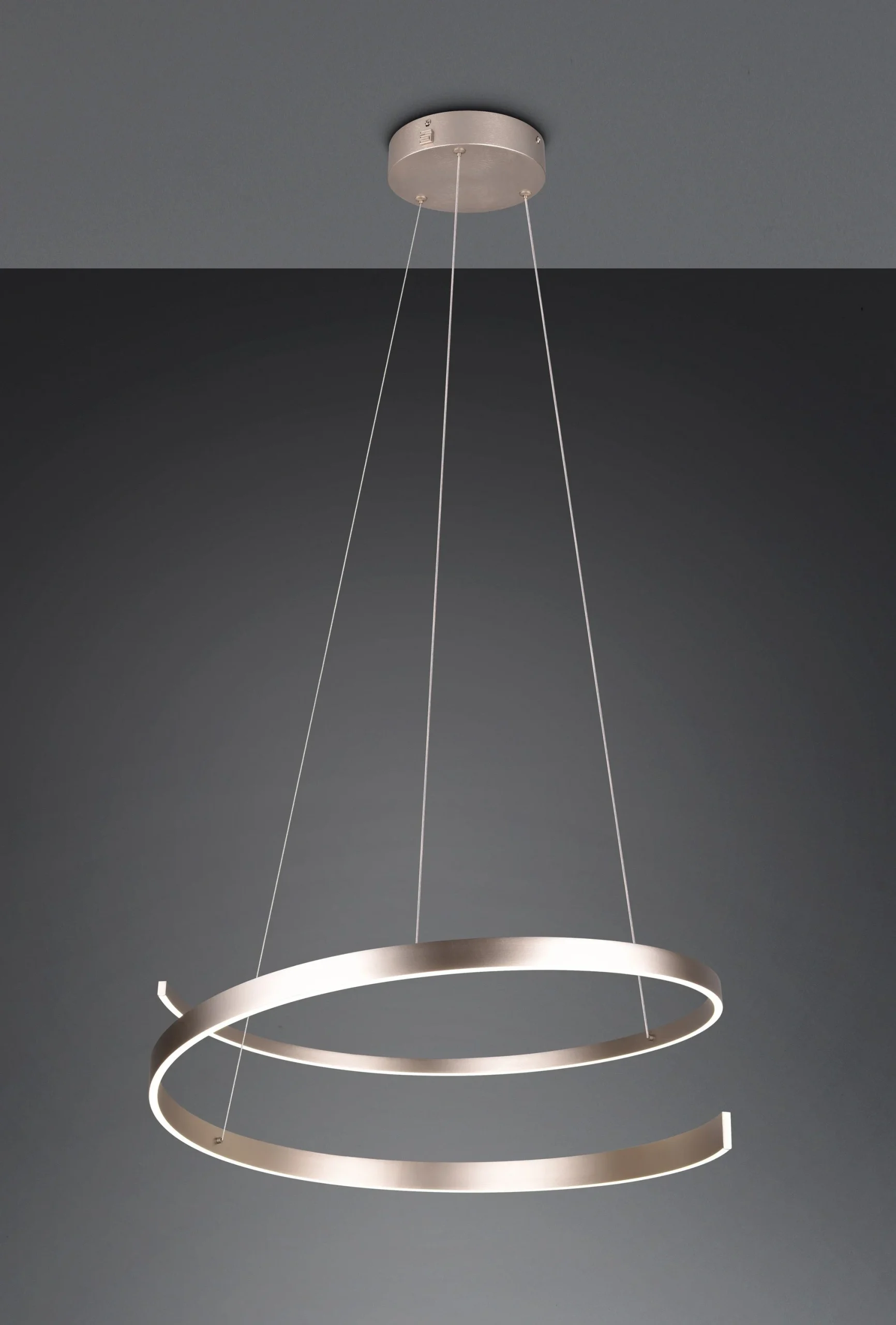 Lámpara colgante Trio Cinardi níquel mate 2000-4000K regulable 75x200cm 50W 346110107