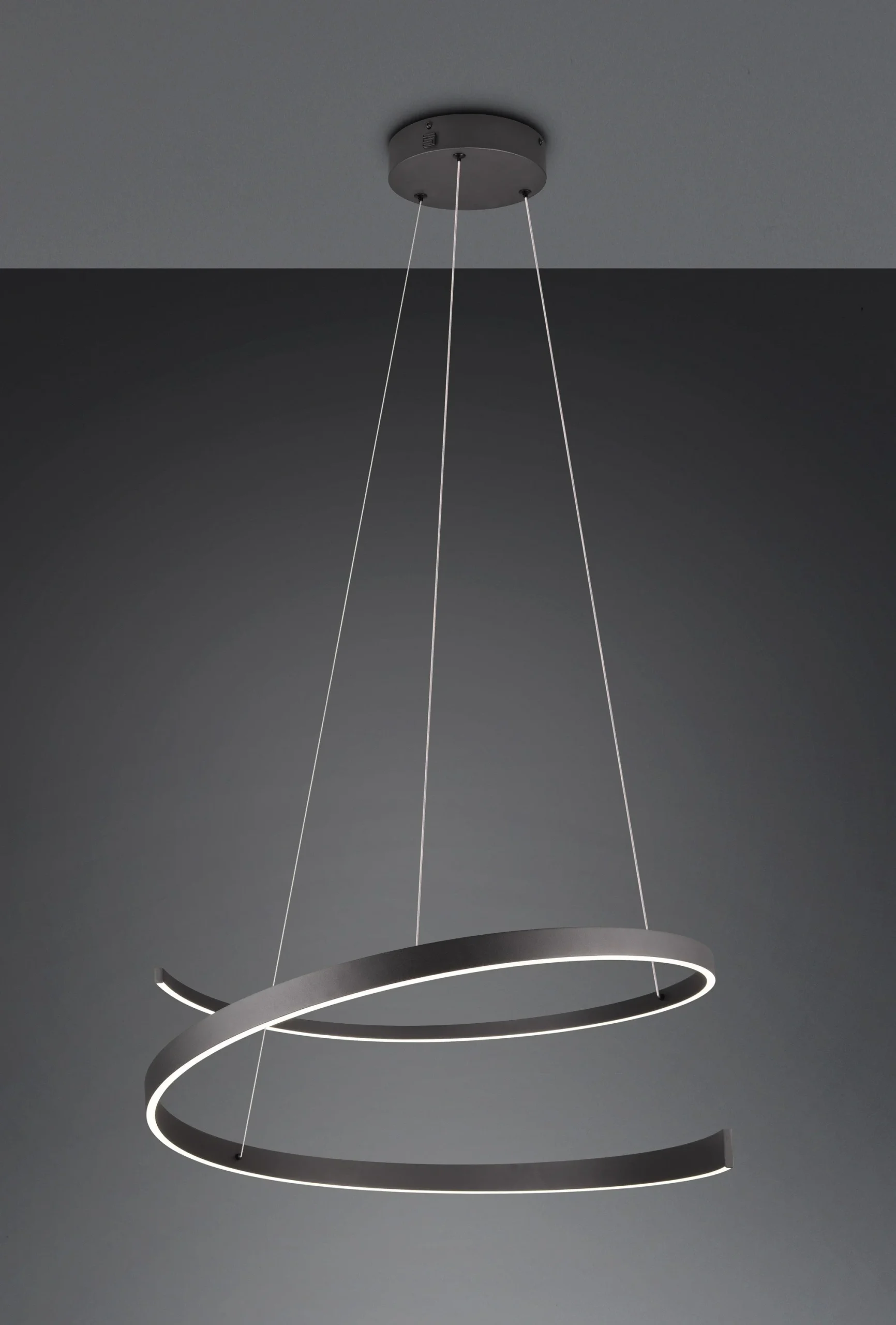 Lámpara colgante Trio Cinardi negro mate 2000-4000K regulable 75x200cm 50W 346110132