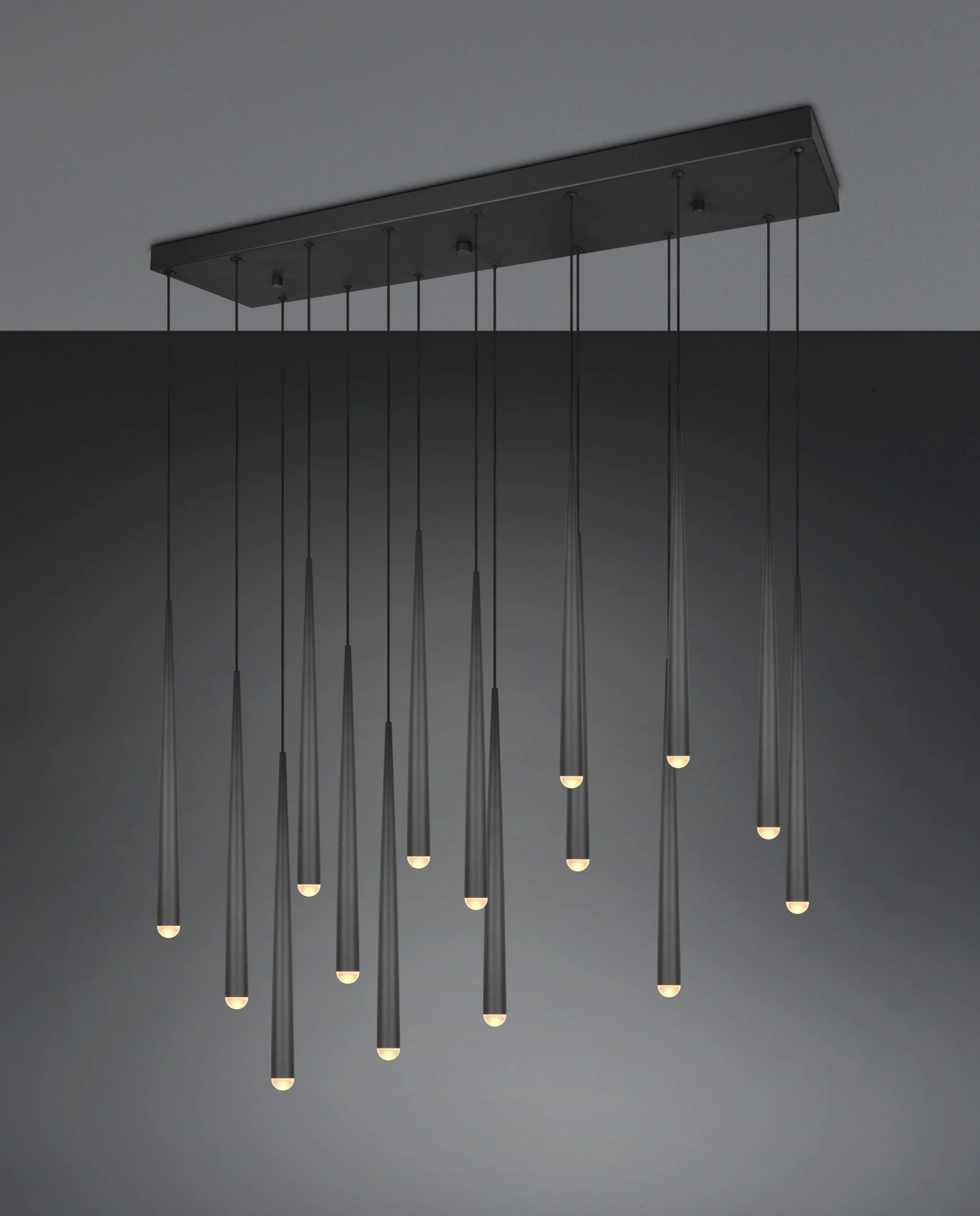 Lámpara colgante Trio Cala LED negro mate 2300+3000+4000K 100cm 3,8W 354811532
