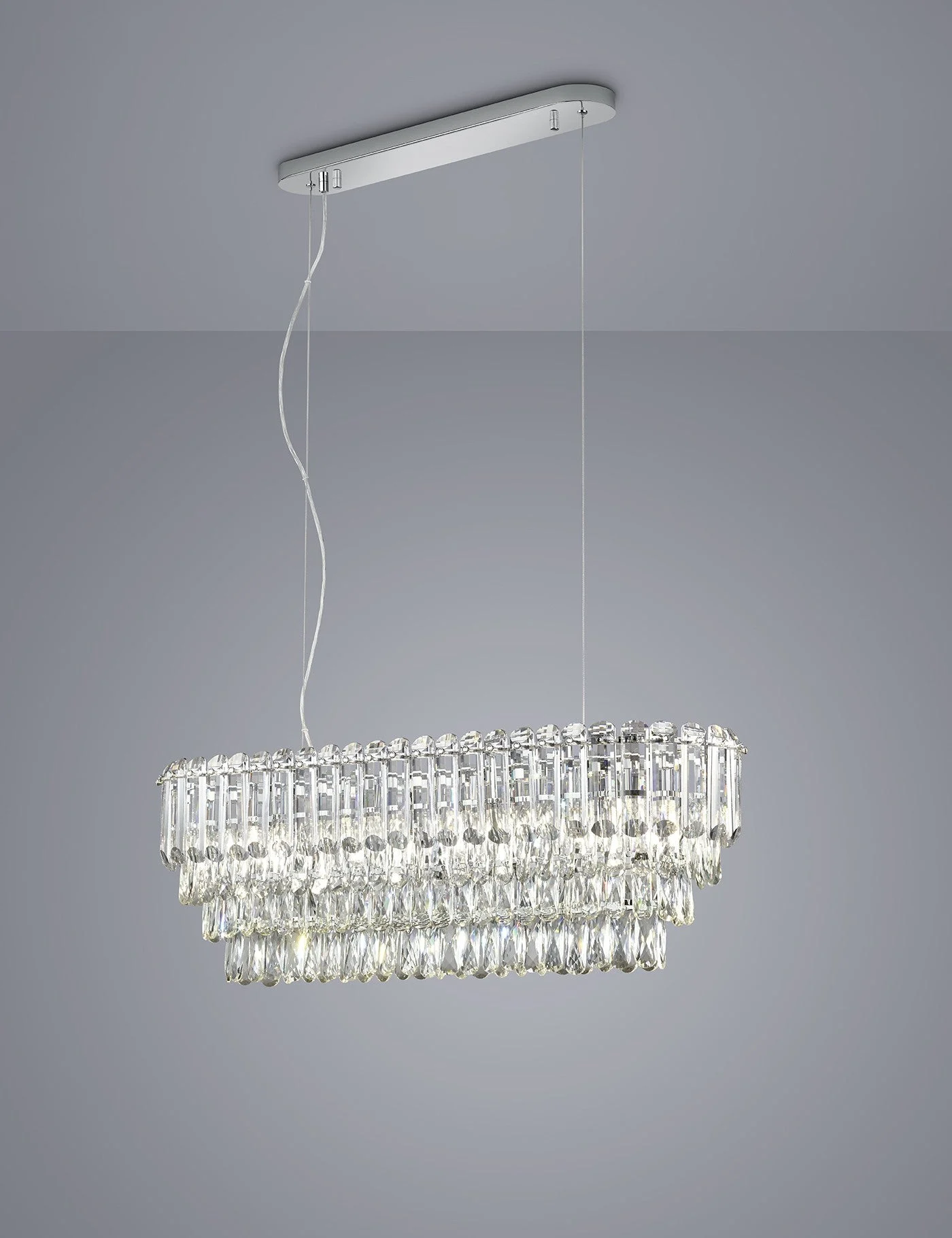 Lámpara colgante Trio Malizia E14 cromo 96cm 40W 367601006