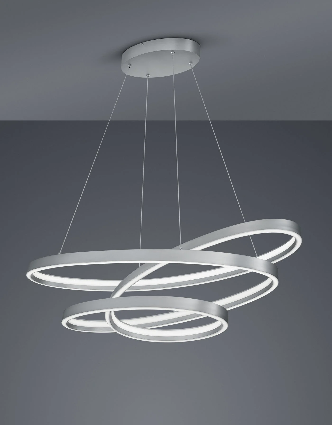 Lámpara colgante Trio Ciola LED níquel mate 2000-4000K regulable 115cm 100W 377210107
