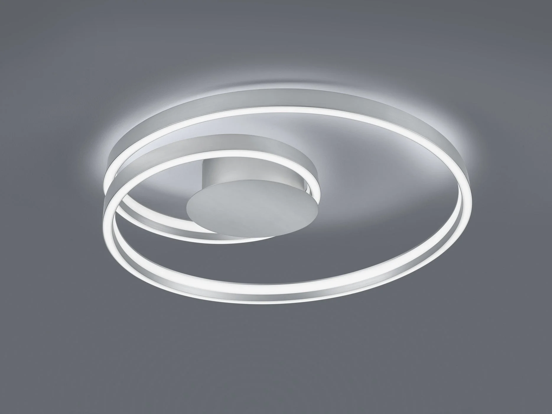 Plafón de techo Trio Ciola LED níquel mate 2000-4000K regulable Ø72cm 46W 677210107