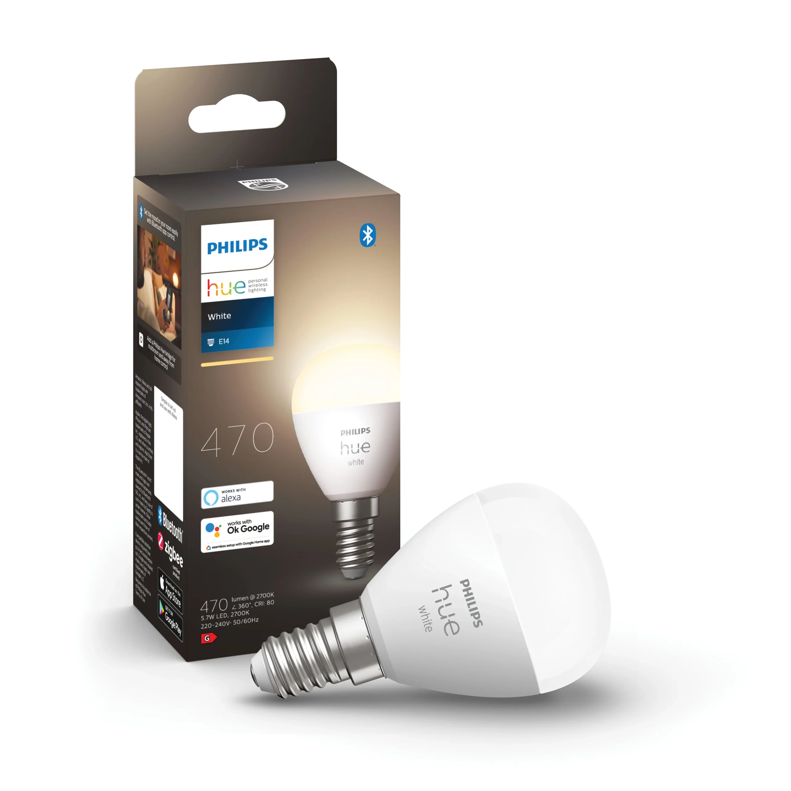 Philips Hue White Bombilla esférica White E14 6W 871951435669600 470lm
