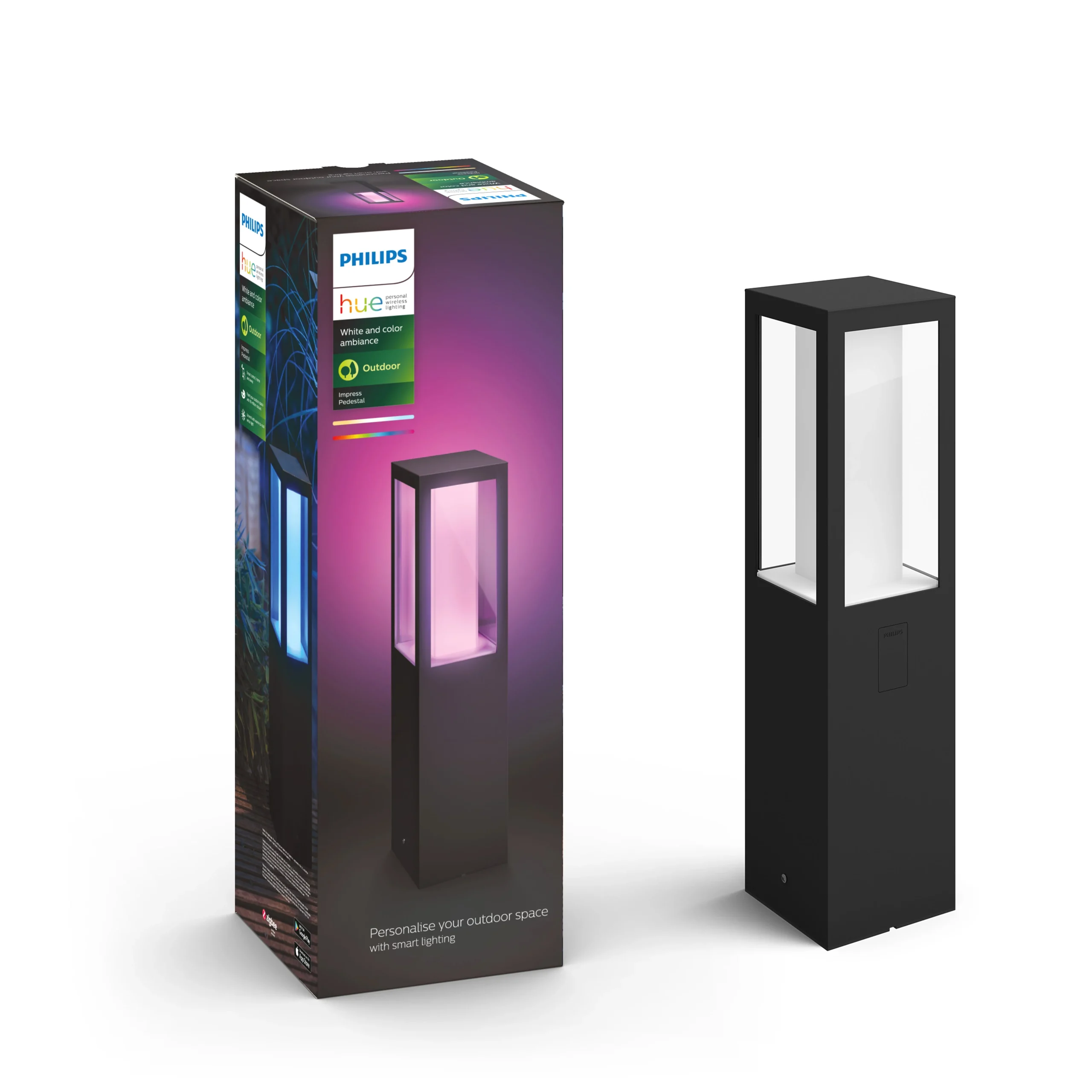 Philips Hue White and Color Ambiance Sobremesa Impress negro RGBW 16W IP44 1743130P7 590lm