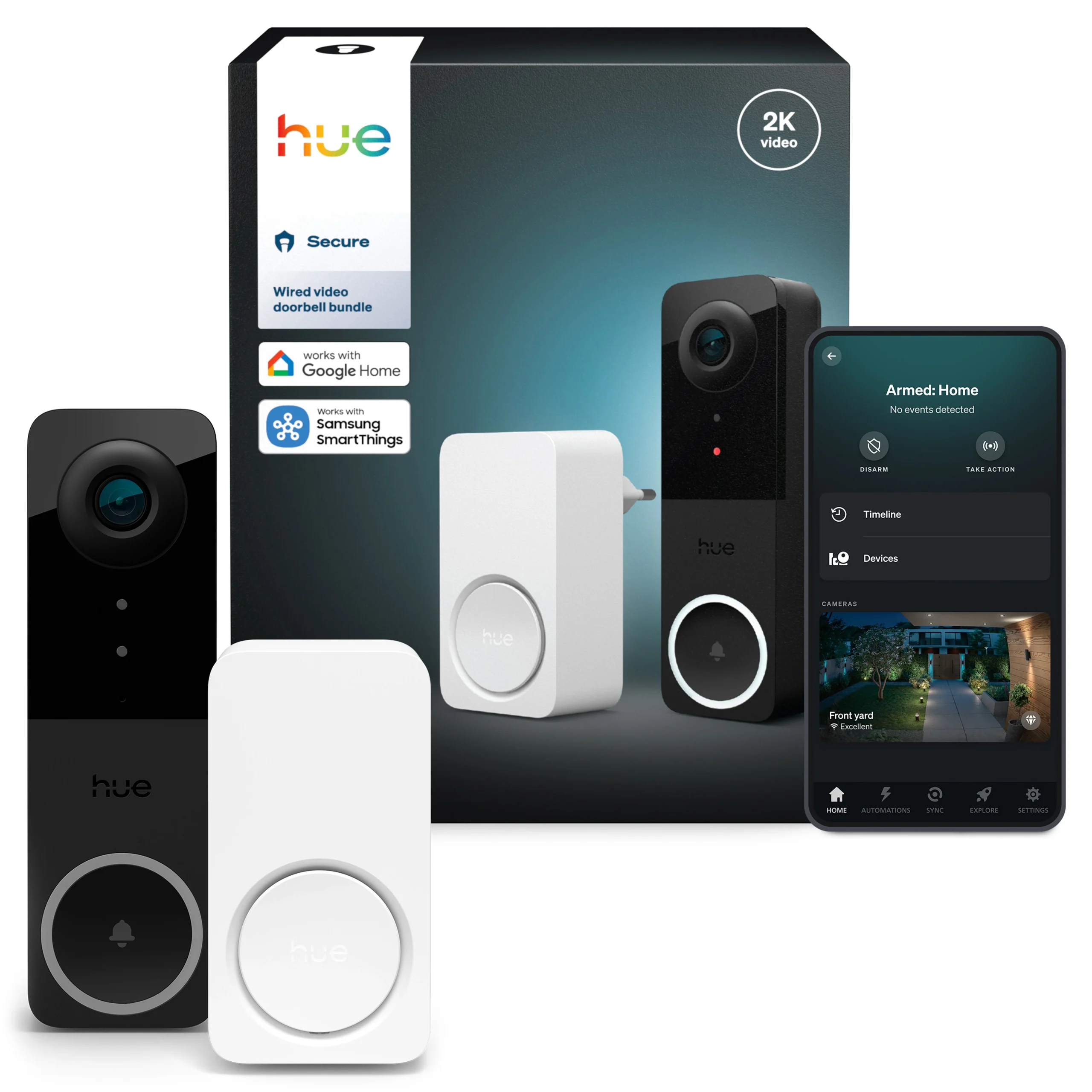 Philips Hue Security Timbre inteligente Secure hue negro IP54 (2 uds) 87201
