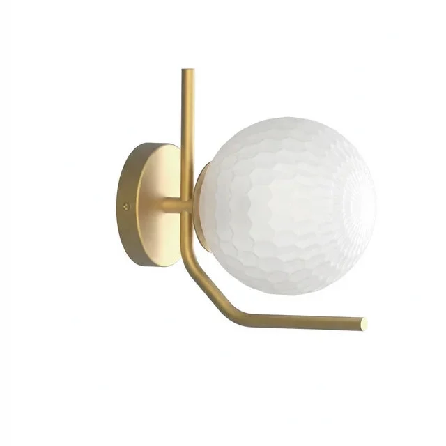 Lámpara de pared aplique ACB Maui oro viejo mate tulipa opal arenado Ø18cm LED E27
