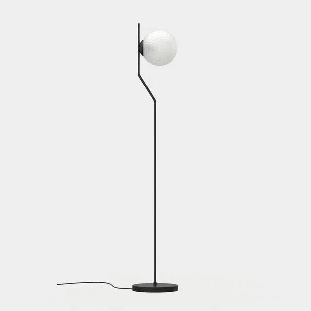 Lámpara de pie ACB Maui negro mate tulipa opal arenado Ø18cm LED E27
