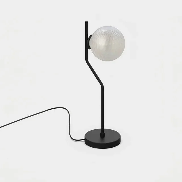 Lámpara de mesa ACB Maui negro mate tulipa opal arenado Ø18cm LED E27