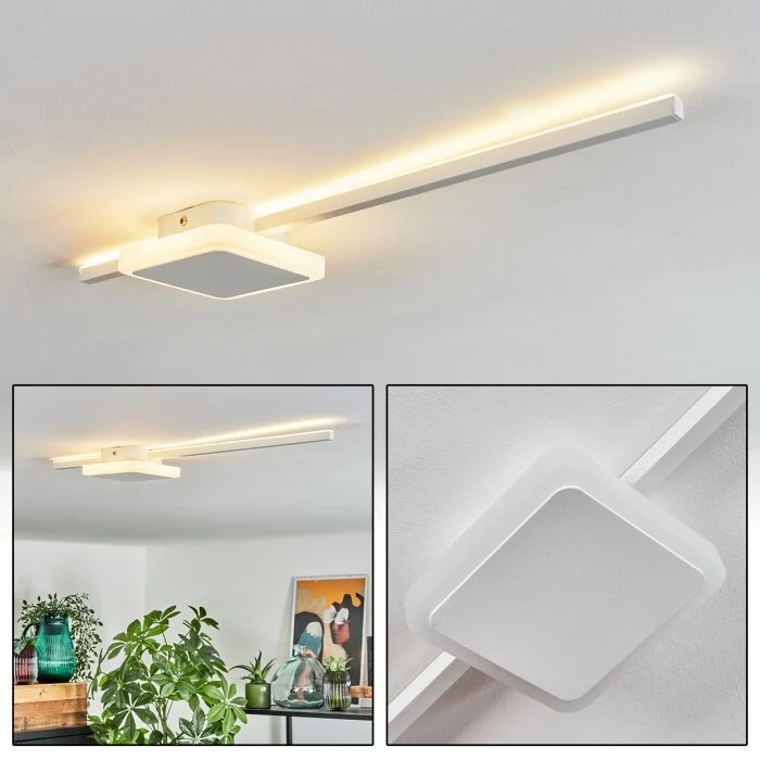 Amdal Lámpara de Techo LED Blanca, 2 luces