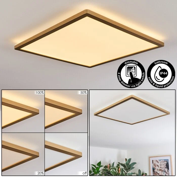 Antra Plafones, Panel LED dorado, 1 luz