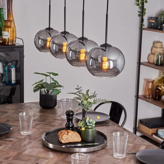Apedo Lámpara Colgante - Cristal Ahumado, 4 luces