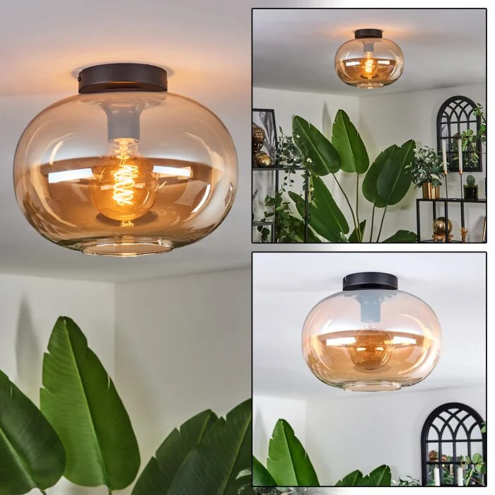 Apedo Lámpara de Techo - Cristal 30 cm Colores ámbar, 1 luz