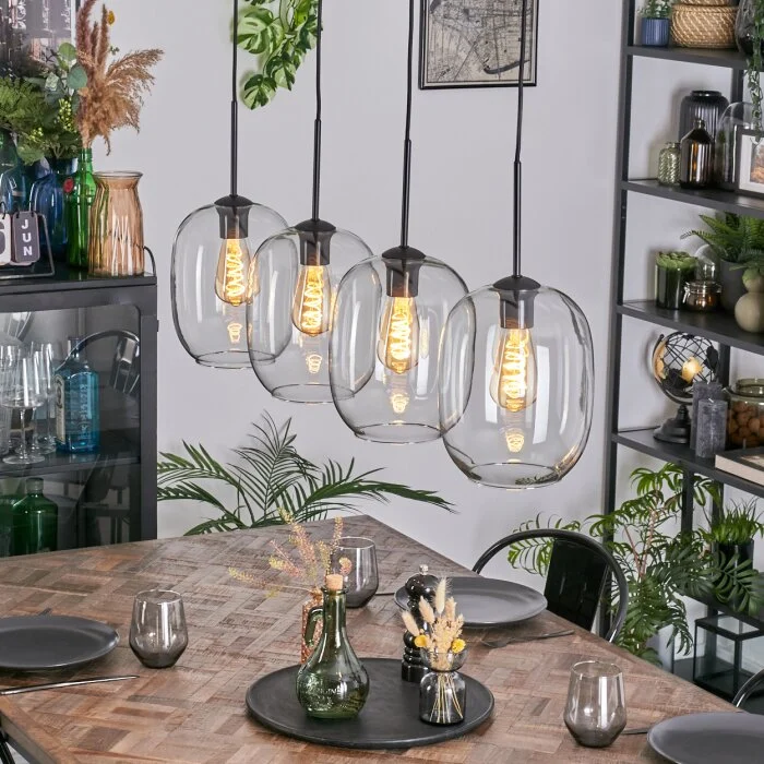 Apedo Lámparas suspendidas, Lámparas colgantes Transparente, 4 luces
