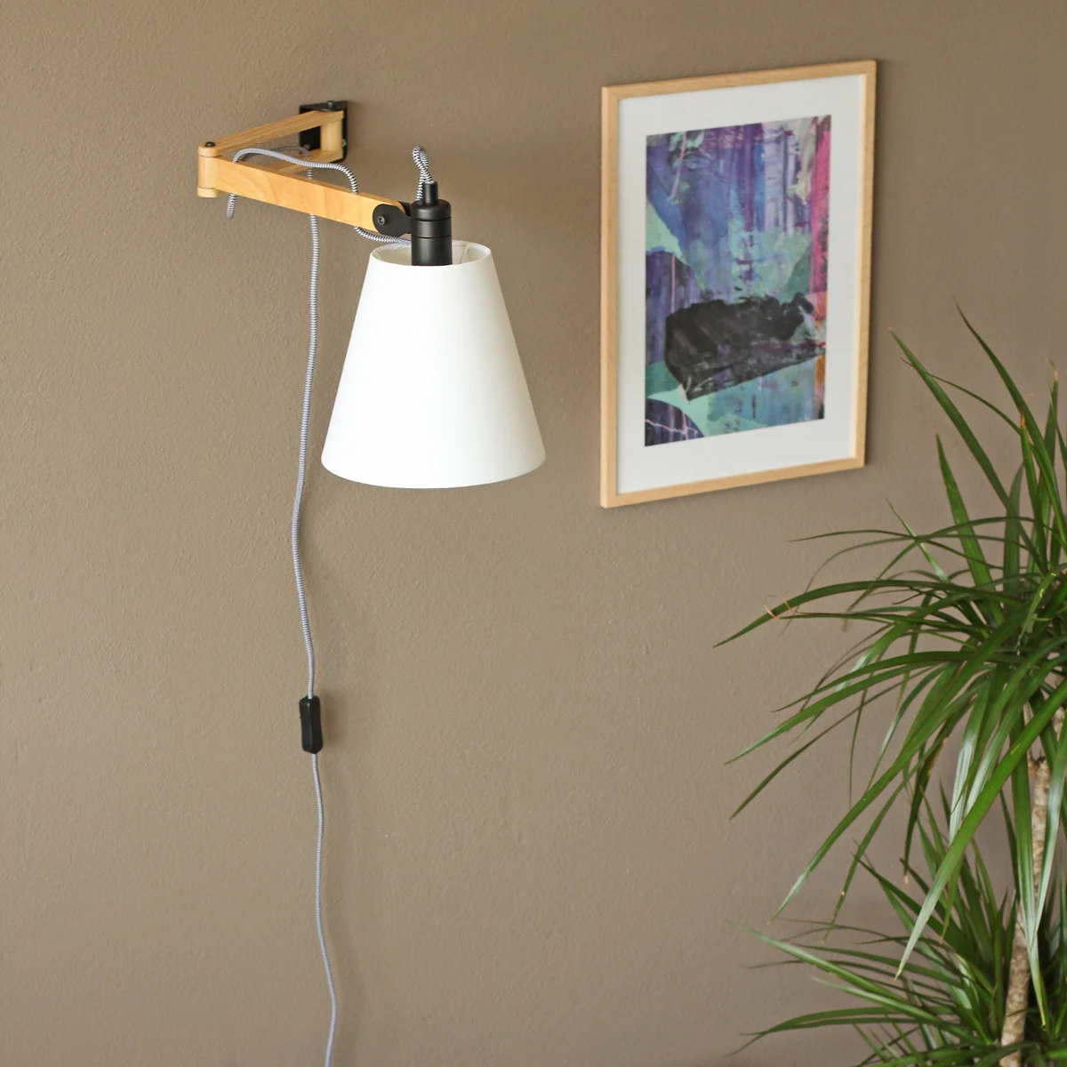 Aplique de madera estilo escandinavo Mexlite Dion