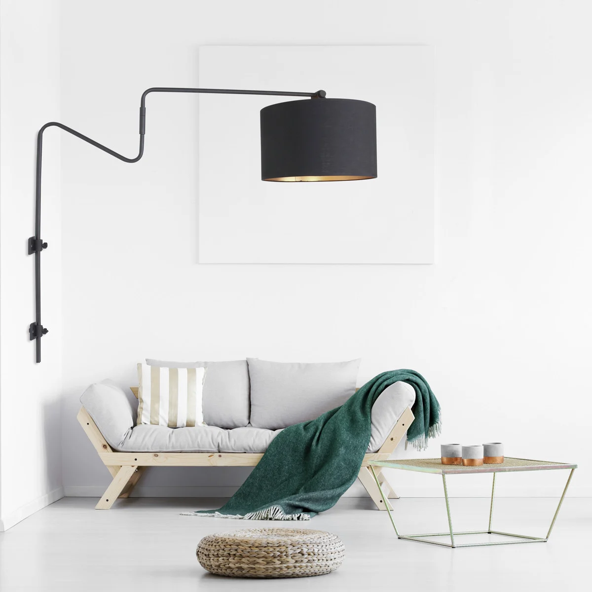 Aplique de pantalla negra Anne Lighting Linstrøm