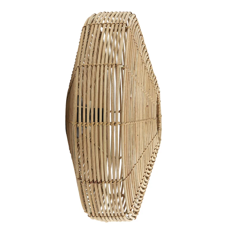 Aplique de pared de mimbre en marrón Light and Living Mataka