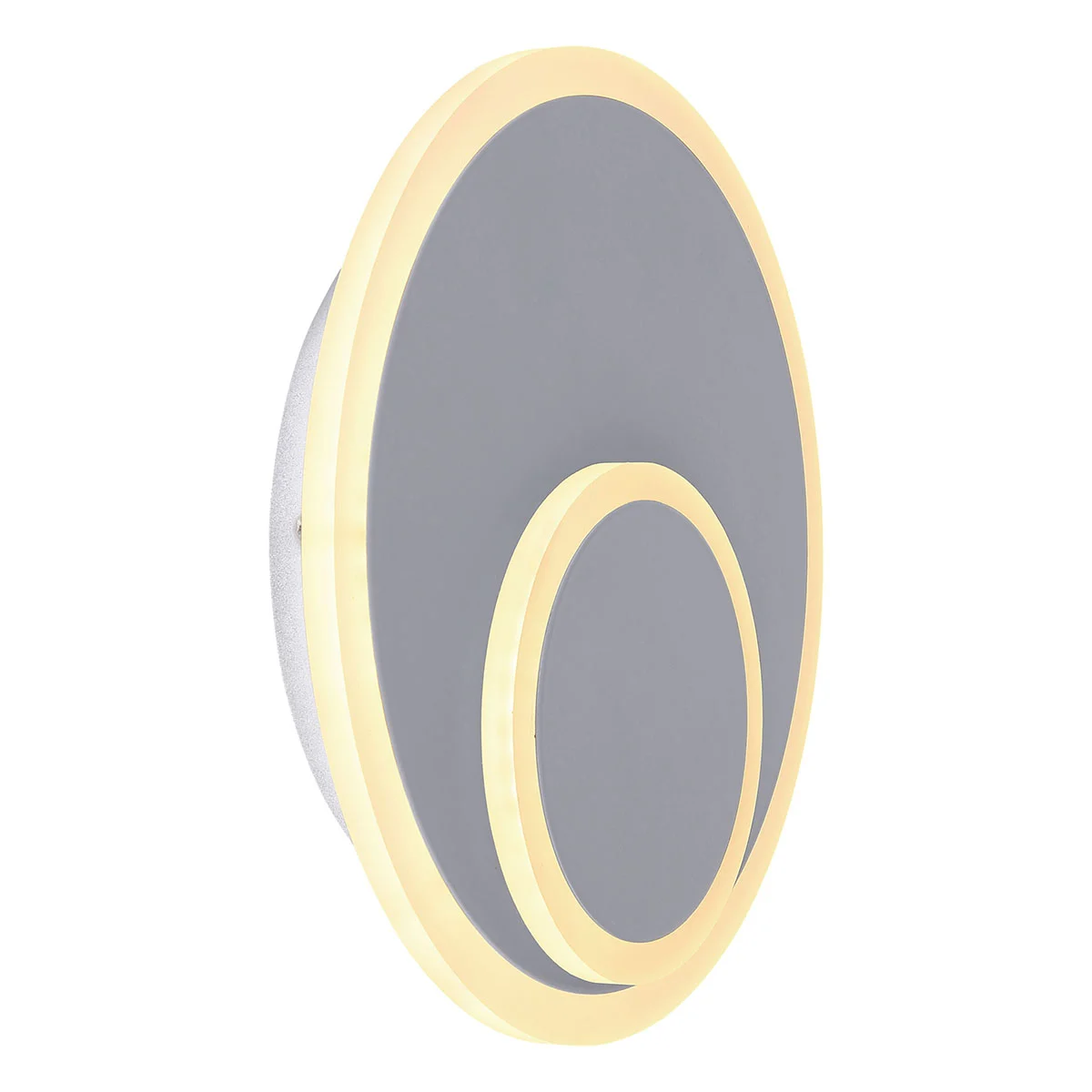 Aplique de pared doble círculo acero/blanco Globo Villa