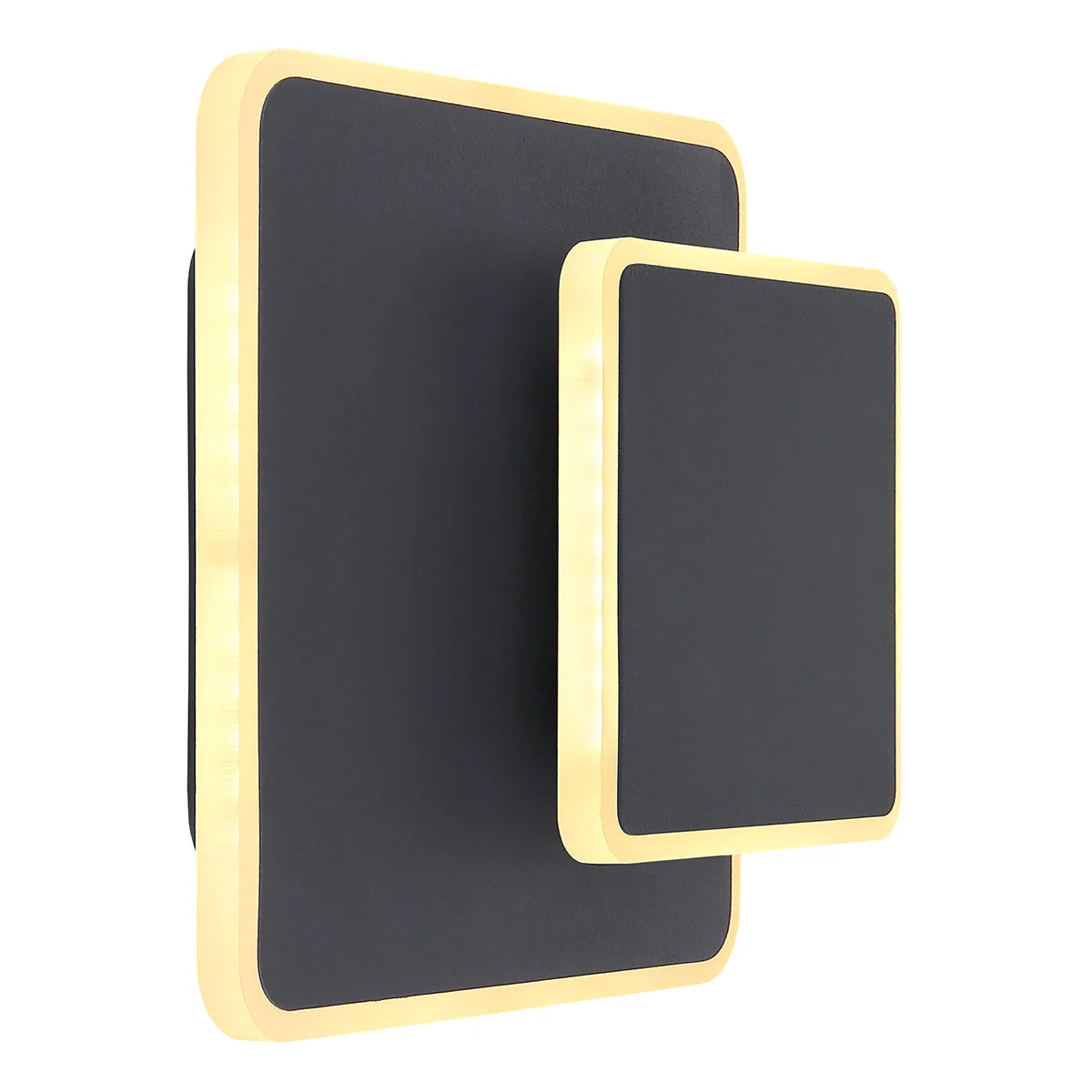 Aplique de pared doble cuadrado negro/ópalo Globo Many