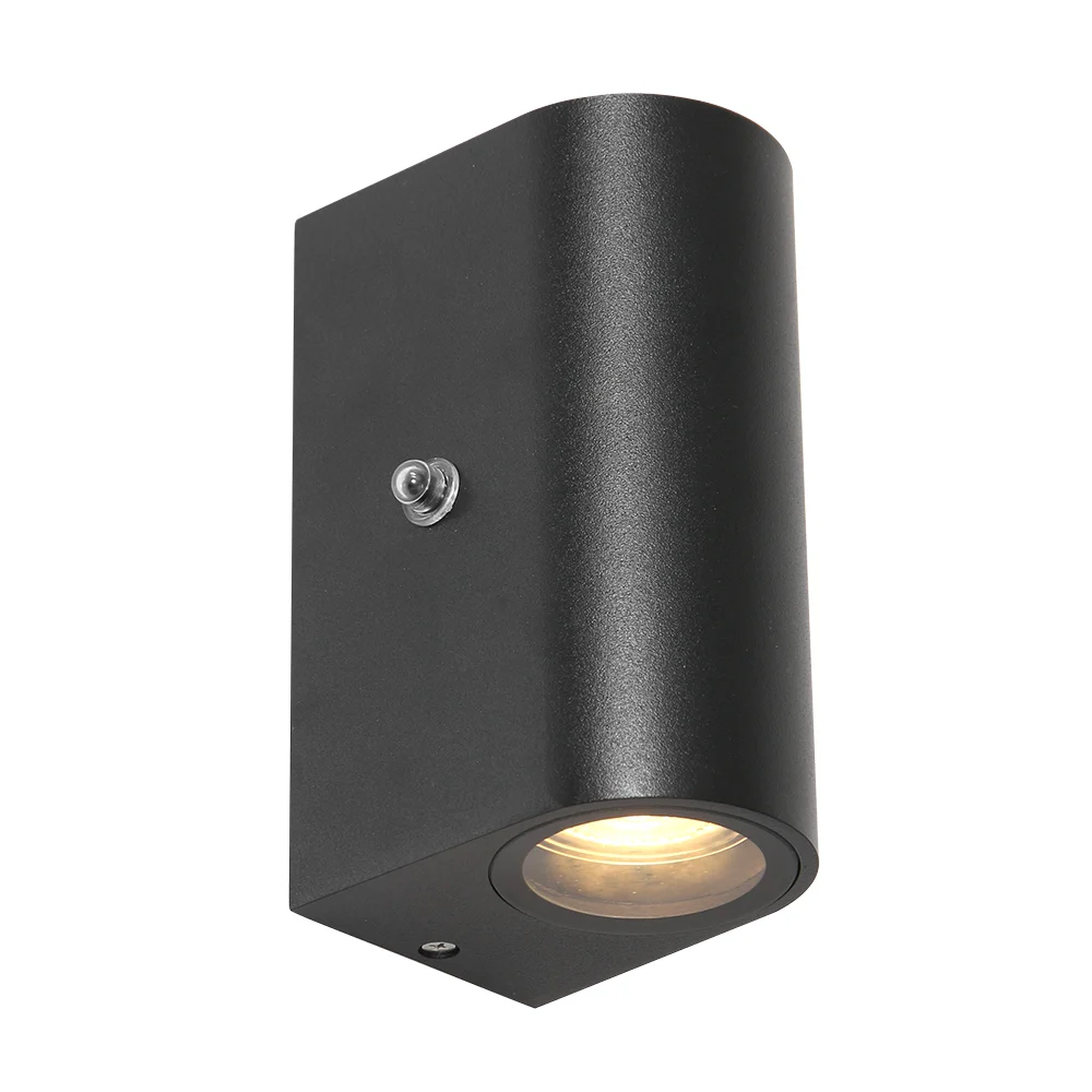 Aplique negro con sensor crepuscular Steinhauer Poro