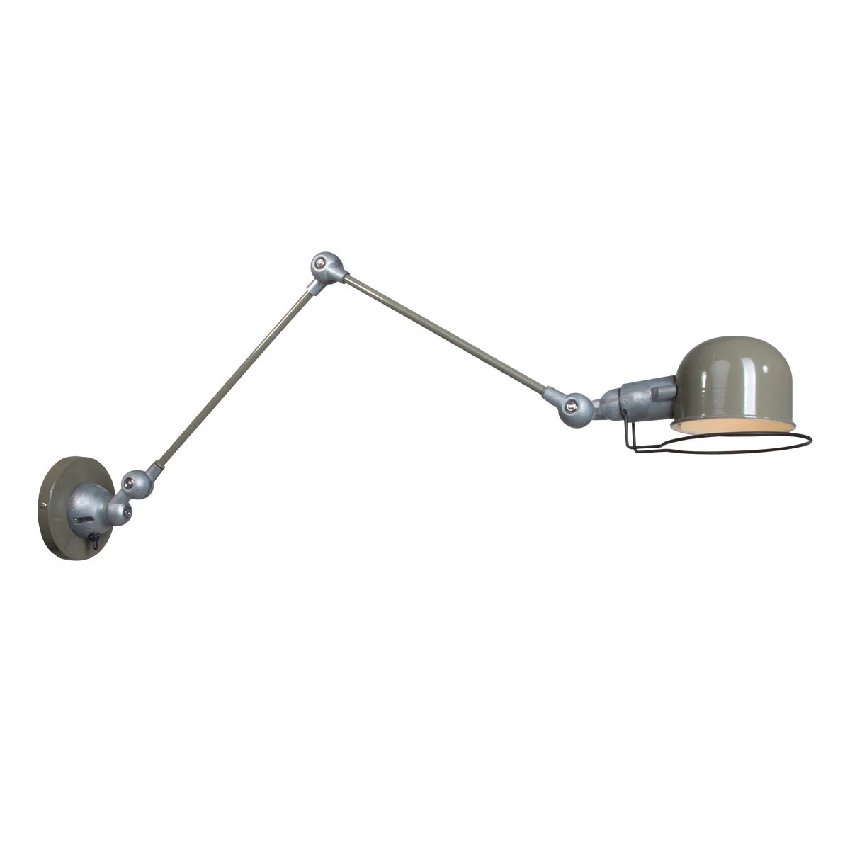 Lámpara de pared industrial redonda verde con brazo articulado Mexlite Davin