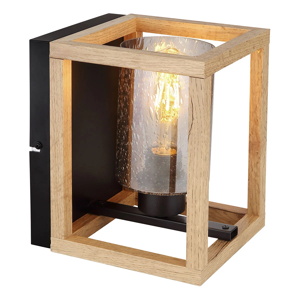 Aplique rural negro en forma de cubo Globo Pettey