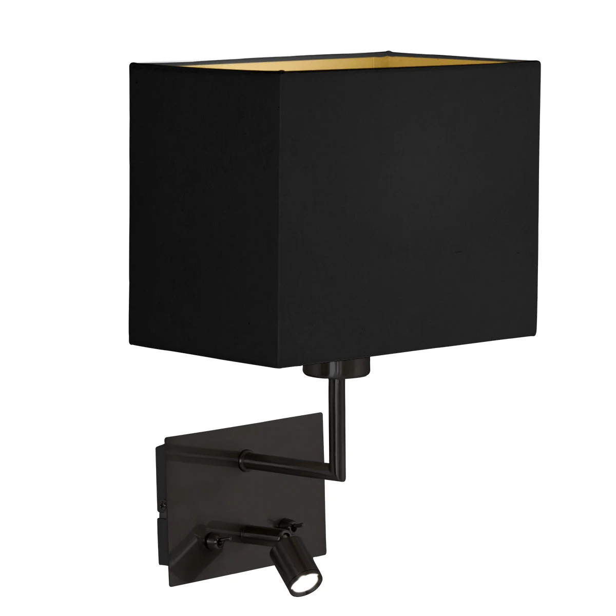 Lámpara de pared negra moderna rectangular Mexlite Nouveau