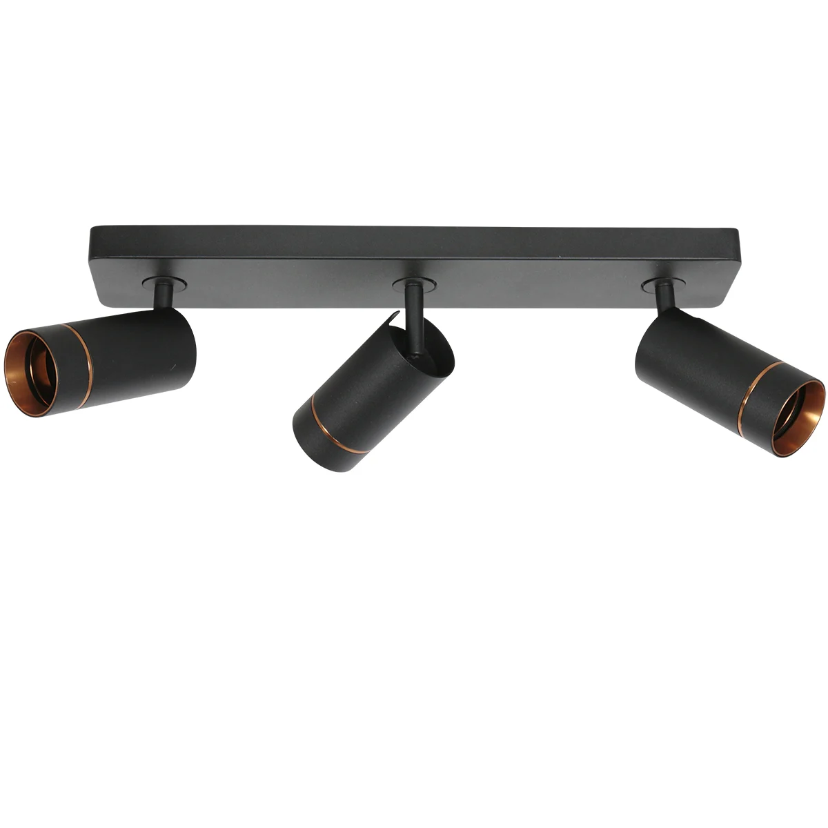 Aplique de 3 luces negro con detalles dorados Steinhauer Downlume