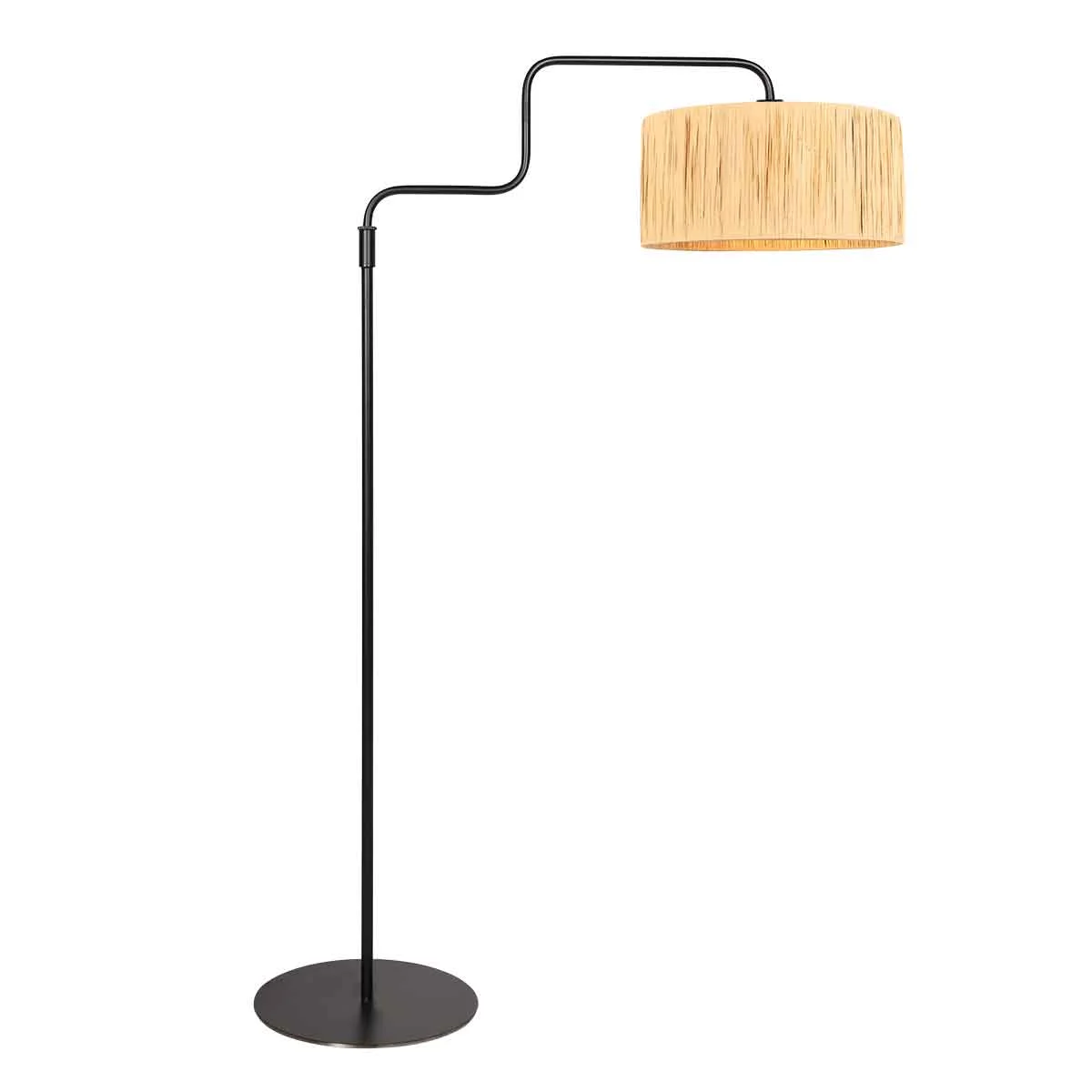 Aplique de pared con brazo regulable y pantalla de bambú Steinhauer bloeba