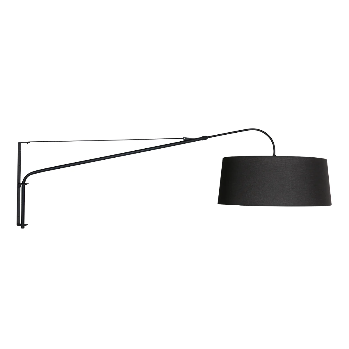 Apliqué de pared negro con pantalla negra elegante Steinhauer Elegant Classy