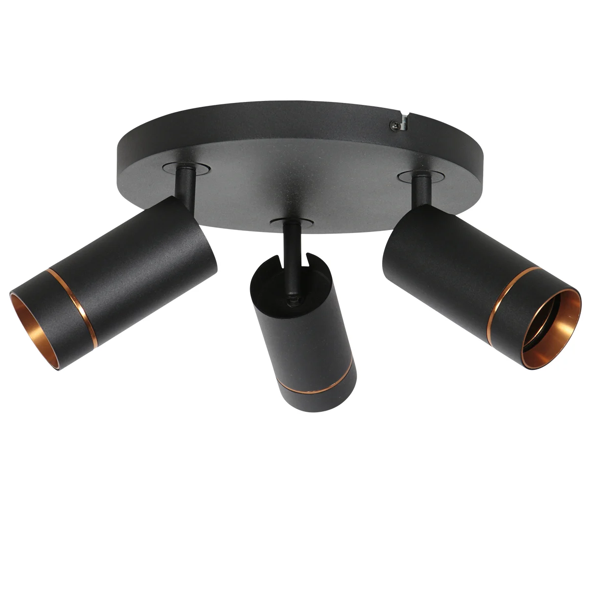 Aplique de techo negro de 3 luces con spots ajustables GU10 Steinhauer Downlume