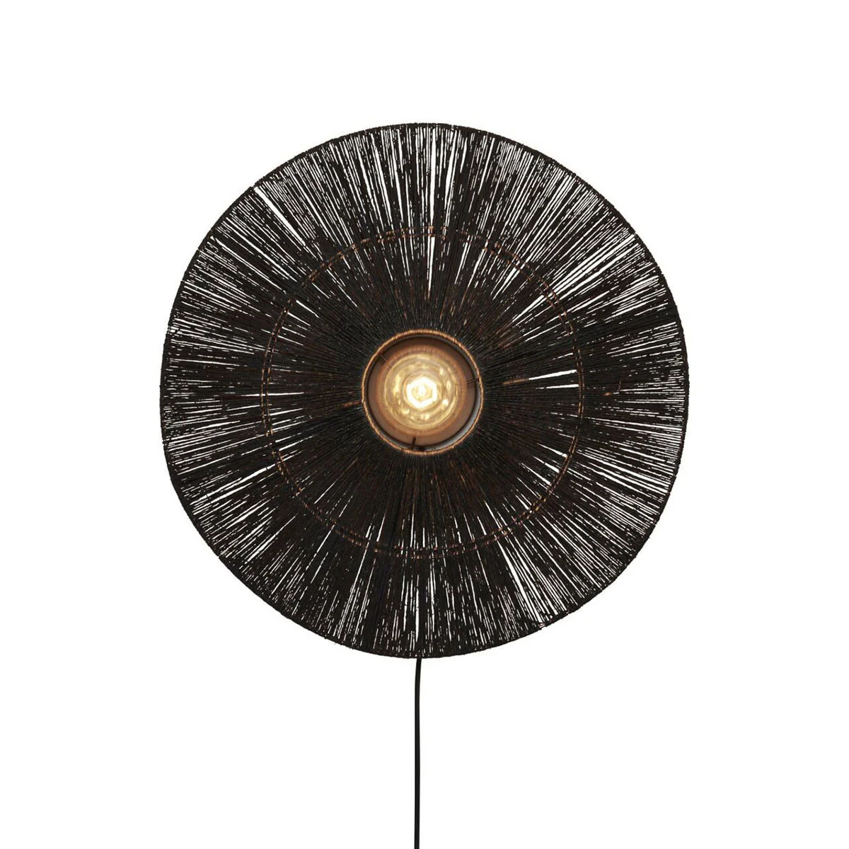 Lámpara de pared bohemia de ratán negro GOOD & MOJO Iguazu