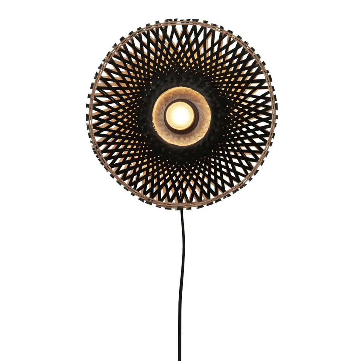 lámpara de pared bohemia bambú negro XS GOOD & MOJO Kalimantan