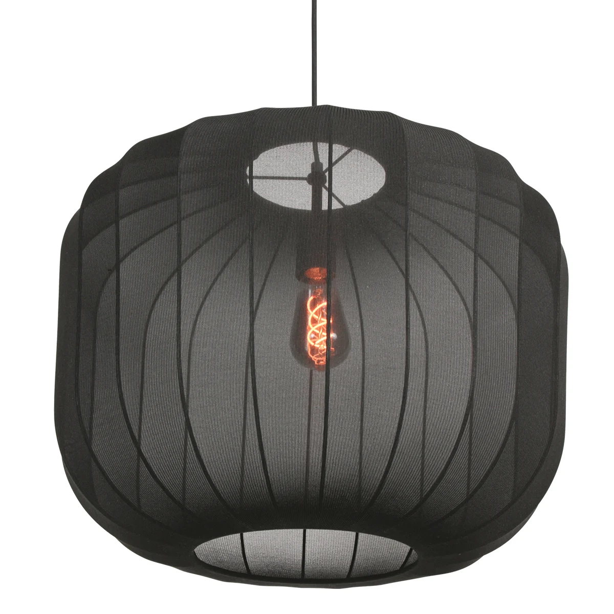 Lámpara colgante negra de textil transparente Anne Lighting Sable