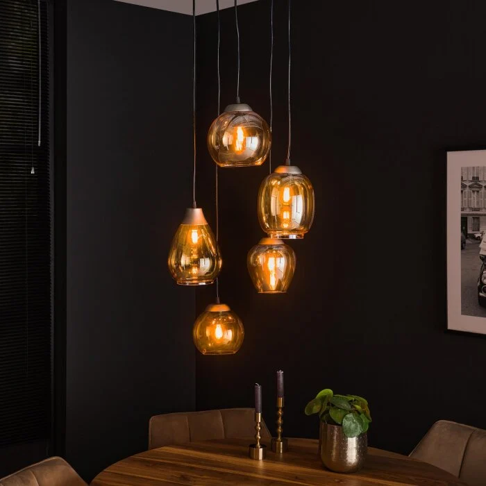 Balanka Lámpara pendular Antracita, 5 luces
