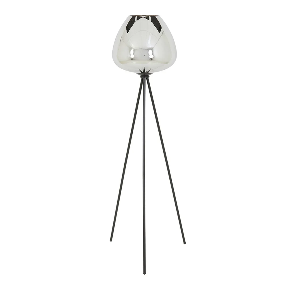 Base de lámpara de pie moderna en negro con globo de vidrio Light and Living Mayson