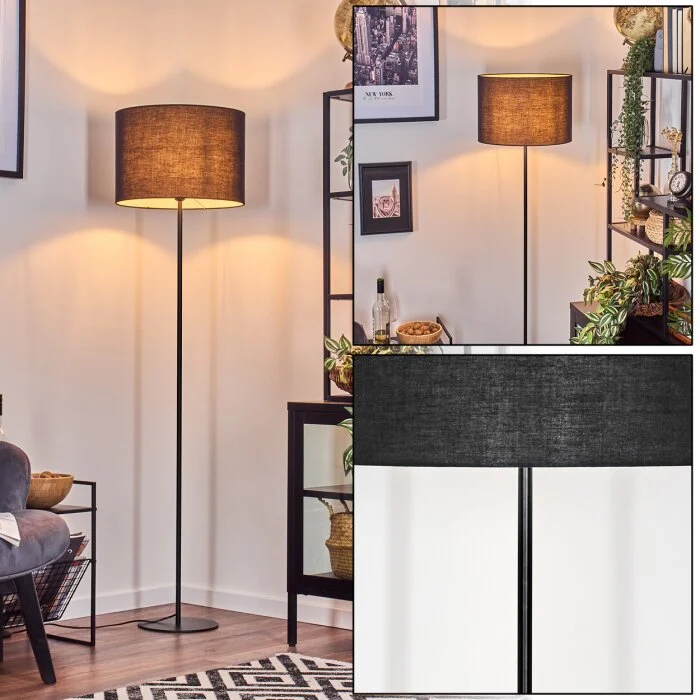 Bassagoda Lámpara de pie Negro, Blanca, 1 luz