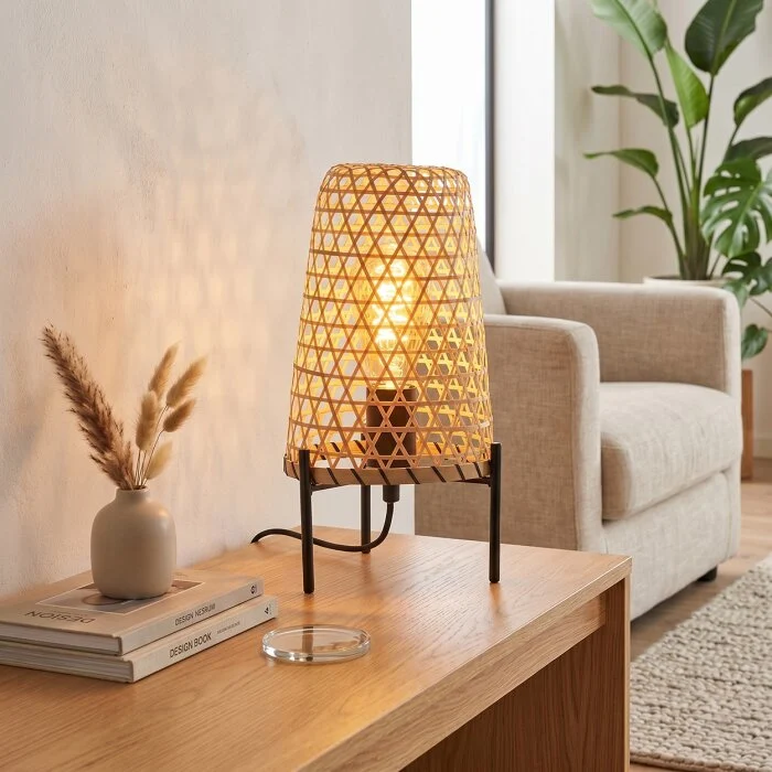 Bauro Lámpara de mesa Crudo, Negro, 1 luz