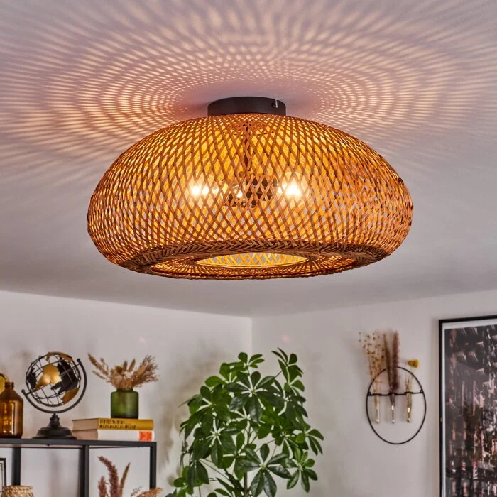 Bauro Lámpara de Techo 50 cm Negro, 2 luces