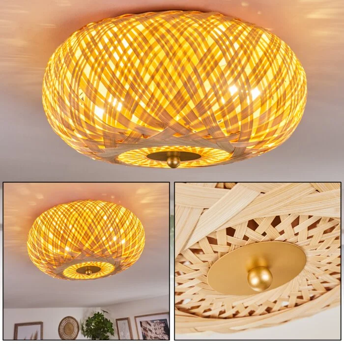 Bauro Lámpara de Techo Latón, 2 luces