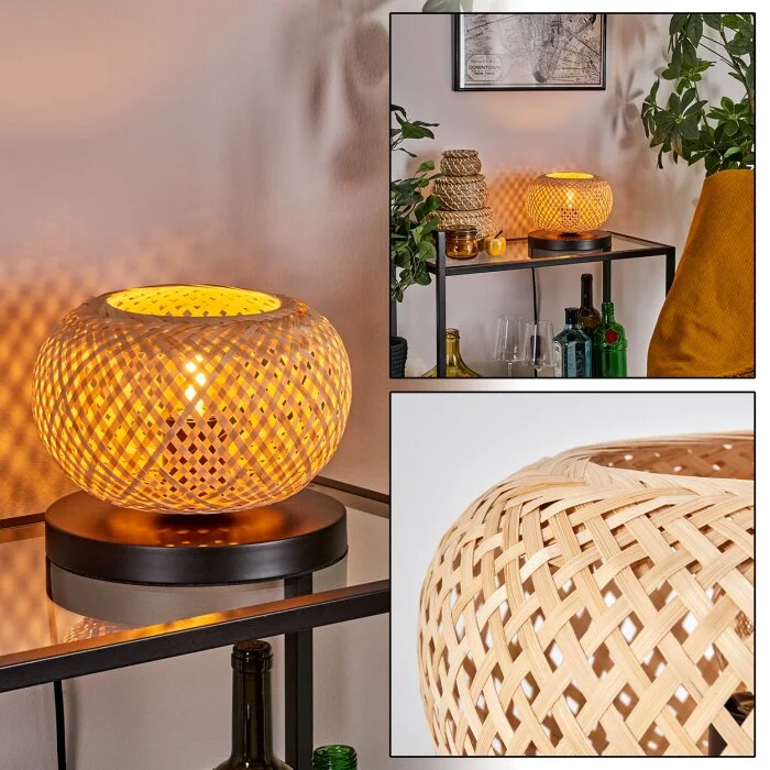 Bauro Lámparas de mesa 20 cm Negro, 1 luz