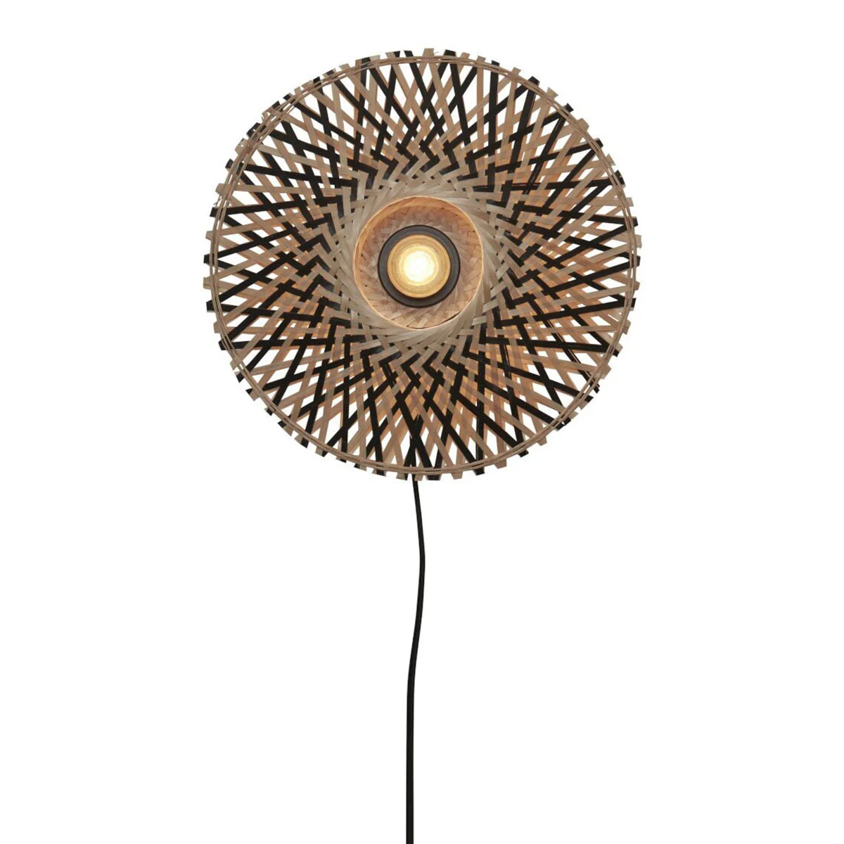 lámpara de pared bohemia bambú natural/negro XS GOOD & MOJO Kalimantan