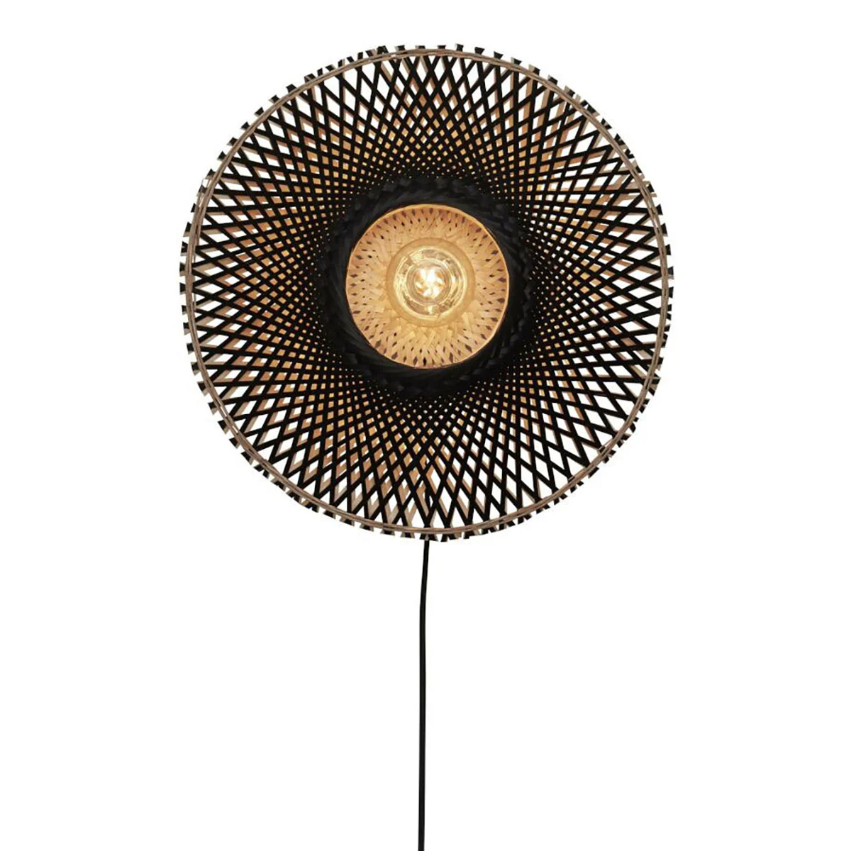 lámpara de pared bohemia bambú natural/negro S GOOD & MOJO Kalimantan
