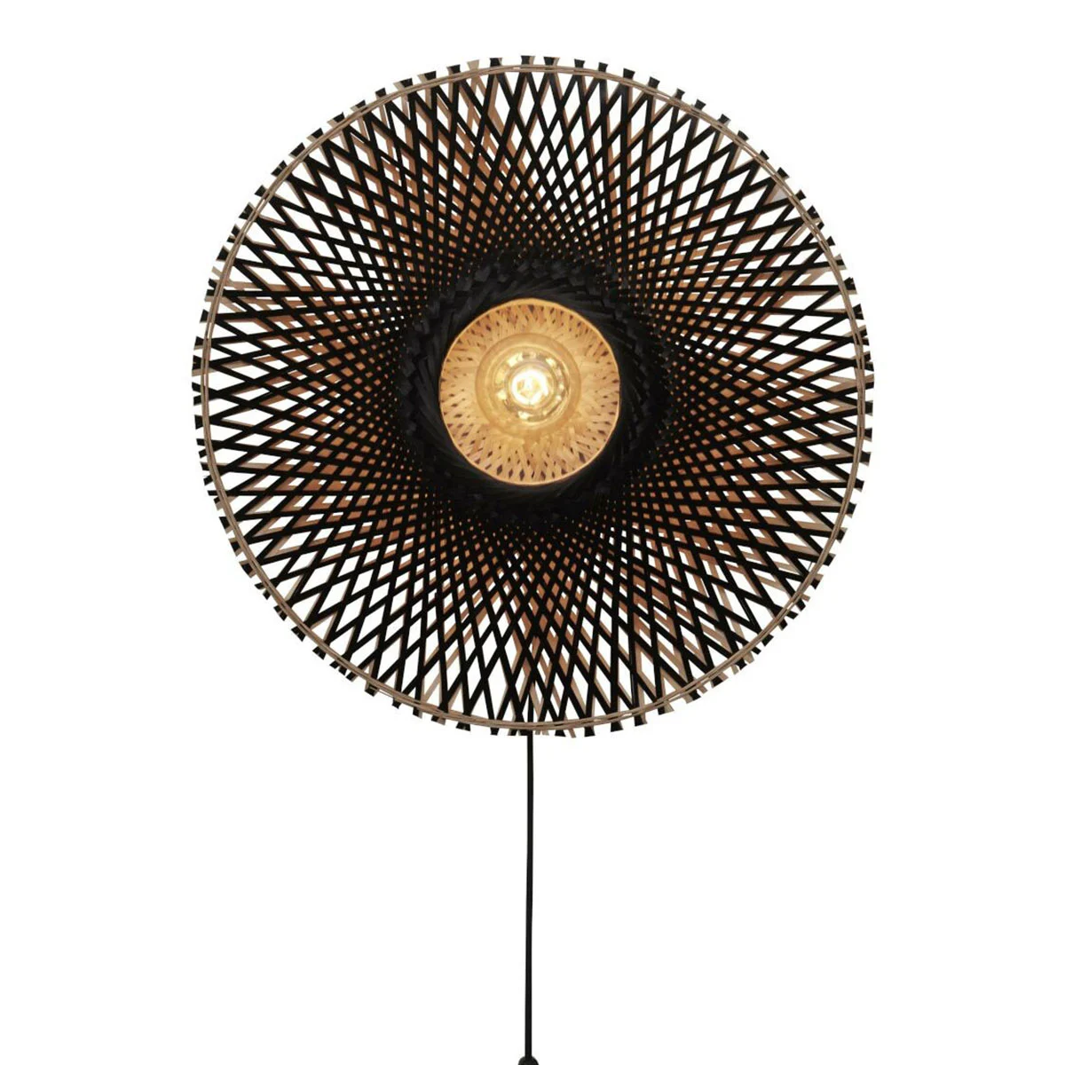 lámpara de pared bohemia bambú natural/negro M GOOD & MOJO Kalimantan