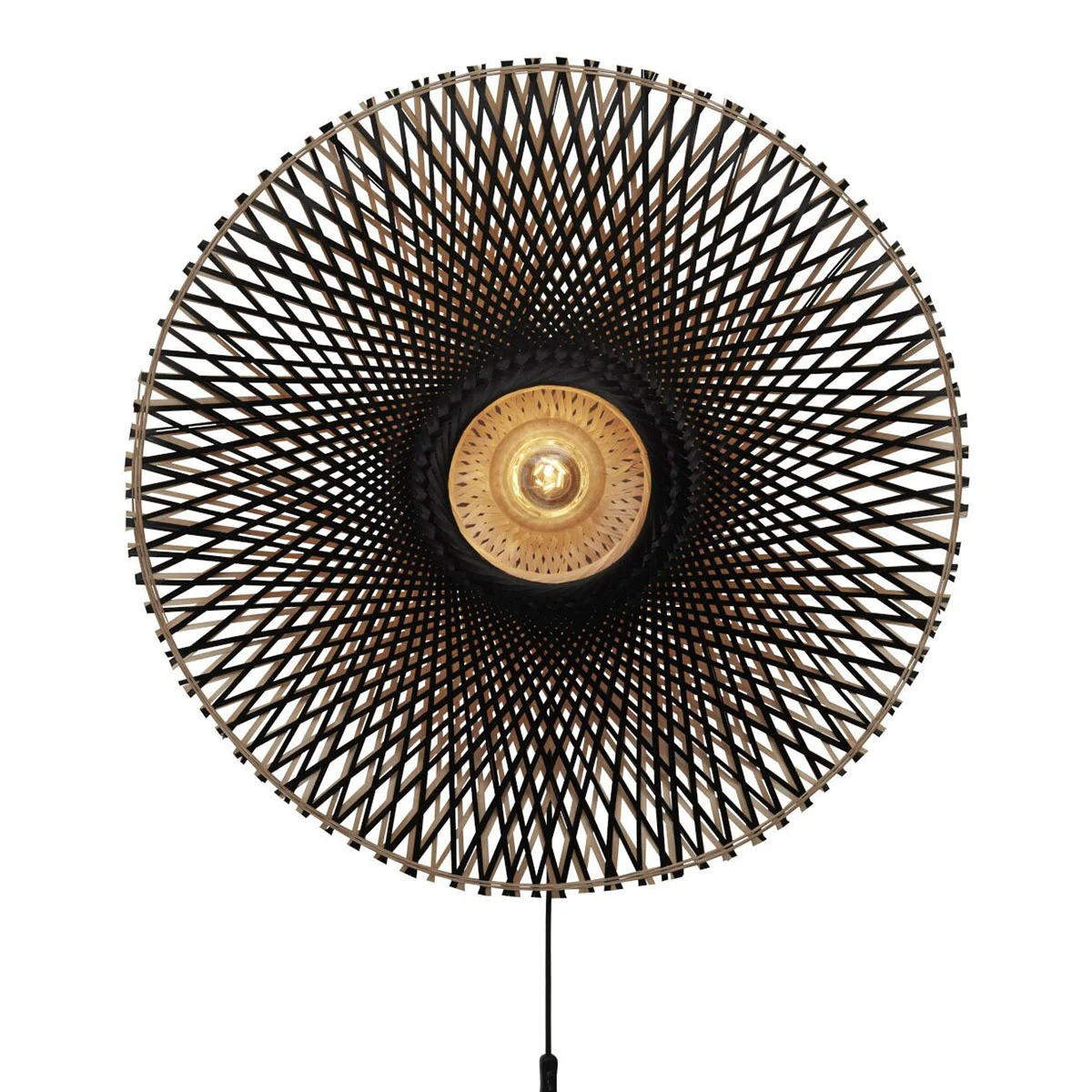 lámpara de pared bohemia bambú natural/negro L GOOD & MOJO Kalimantan