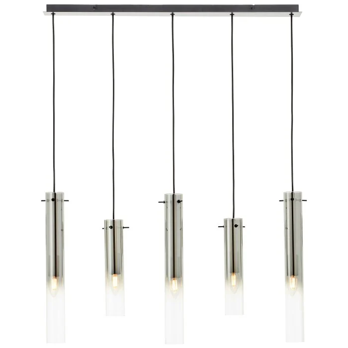 Brilliant Glasini Lámpara Colgante Negro, 5 luces
