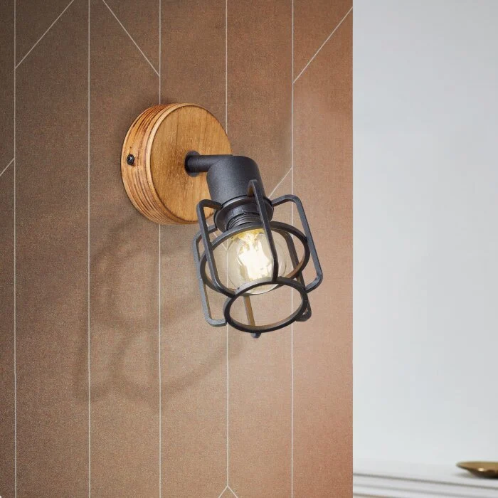 Brilliant Gwen Aplique Madera oscura, 1 luz