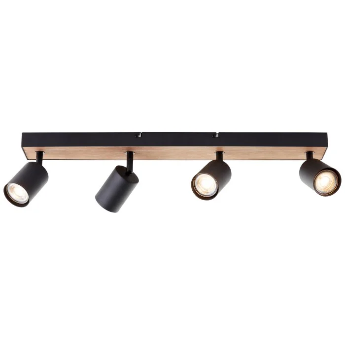 Brilliant Jello Wood Lámpara de Techo Crudo, Negro, 4 luces